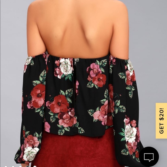 Lulus xs long sleeve off the shoulder crop - Picture 3 of 7